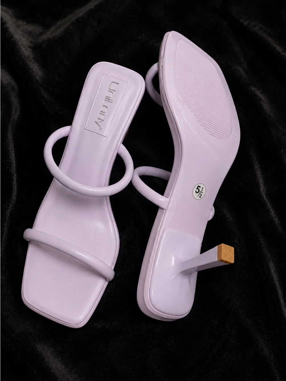 Lilac Strappy Heeled Sandals